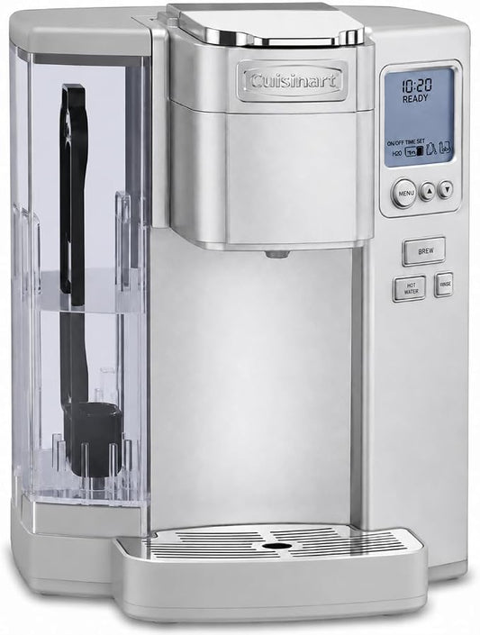 Cuisinart Coffee Maker, Single Serve 72-Ounce Reservoir Coffee Machine, Programmable Brewing & Hot Water Dispenser, Stainless Steel, Cool Grey by Cuisinart