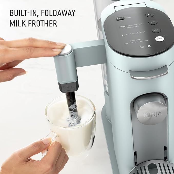 Ninja Pods & Grounds Coffee Maker, K-Cup Compatible, Glacier Blue, PB051GB | Built-In Milk Frother, 6-oz. Cup to 24-oz. Travel Mug Sizes, Iced Coffee Maker - Image 4