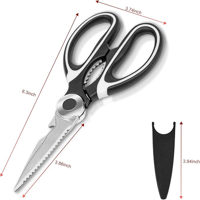 SZHLUX 2-Pack Kitchen Scissors Heavy Duty, Premium Sharp Kitchen Shears for Food, Fish, Meat, Bones, Poultry and Vegetables with Strong Stainless Steel Blades Multi Purpose Cooking Scissors - Image 3