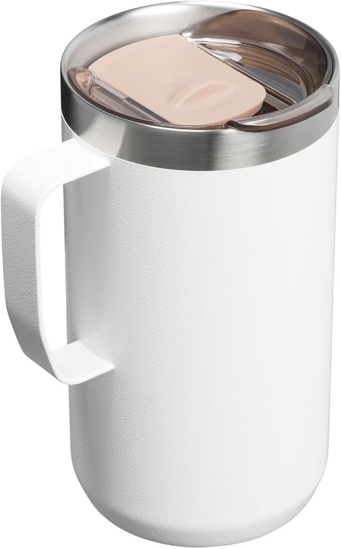 STANLEY Everyday Camp Mug 24oz | Drink Through Lid | Cup for Coffee, Tea and Drinks | Insulated Stainless Steel Coffee Mug | BPA-Free | Hammertone Frost - Image 3
