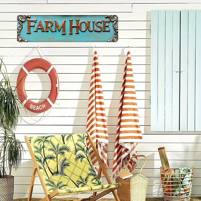 Bar Sign Bar Gifts Vintage Metal Wall Decor Sign"FARM HOUSE" Street Sign Funny Man Cave Decor Accessories for Home, Bar, Bathroom, Bedroom Unique Retro Tin Signs for Outdoor 4 X 16 inches - Image 2