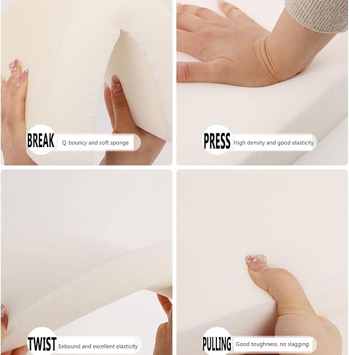 Square Stool Cushion Set of 2 for Bar Stool & Dining Chair - 14x14/15*15/12*12 Thick 5/8cm Seat Pads (Color: 8#) - Image 5