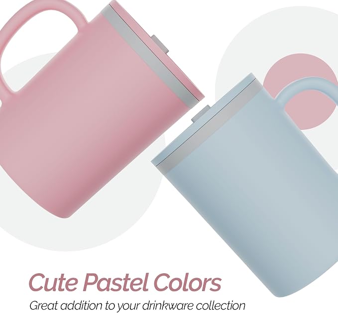 Copco Iconic Desk Mug 16 Oz - Light Blue/Pink, Set of 2 - Image 4