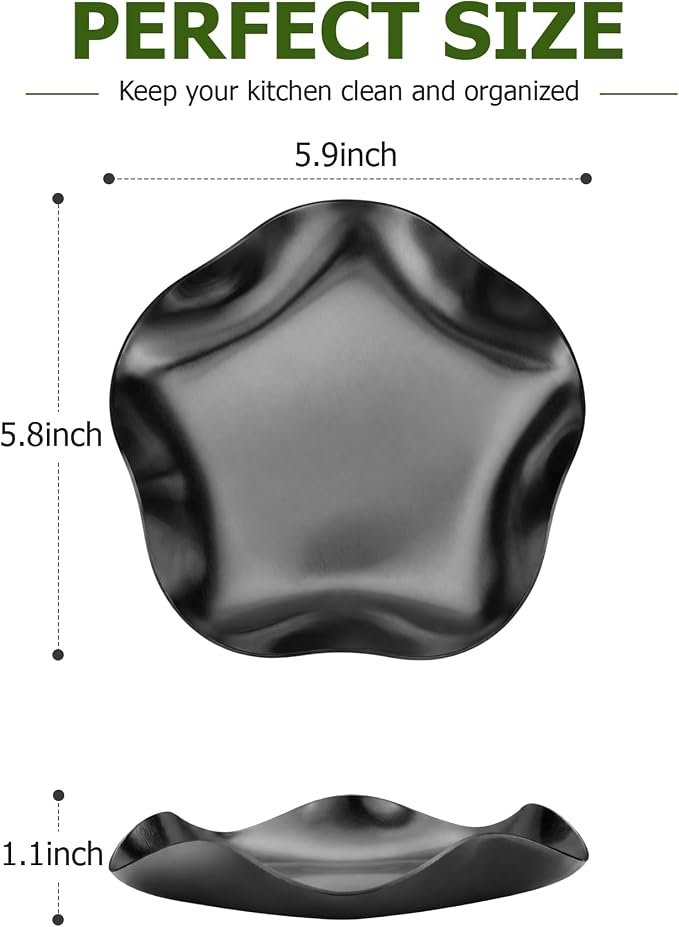 VanlonPro Stainless Steel Spoon Rest, Spatula Ladle Holder, Stainless Steel Utensil Spoon Rest Holder, Brushed Finish, Dishwasher Safe 5.9 Inch (Flower Black 1PC) - Image 2