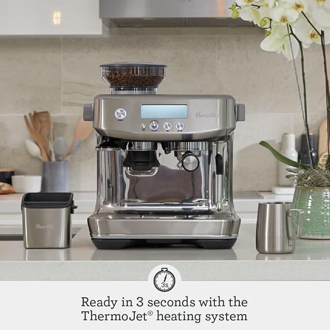 Breville BES878BSS Barista Pro Espresso Machine, Brushed Stainless Steel | Pull barista-quality espresso shots, lattes and cappuccinos at home with this manual coffee maker with built-in grinder - Image 2