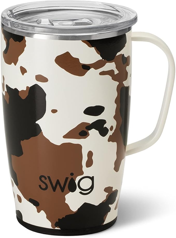 Swig Life 18oz Insulated Travel Mug with Handle & Lid, Hayride | Triple Insulated Stainless Steel - Handle & Lid Included - Keeps Coffee Hot or Cold - Cup Holder Friendly by SwigLife