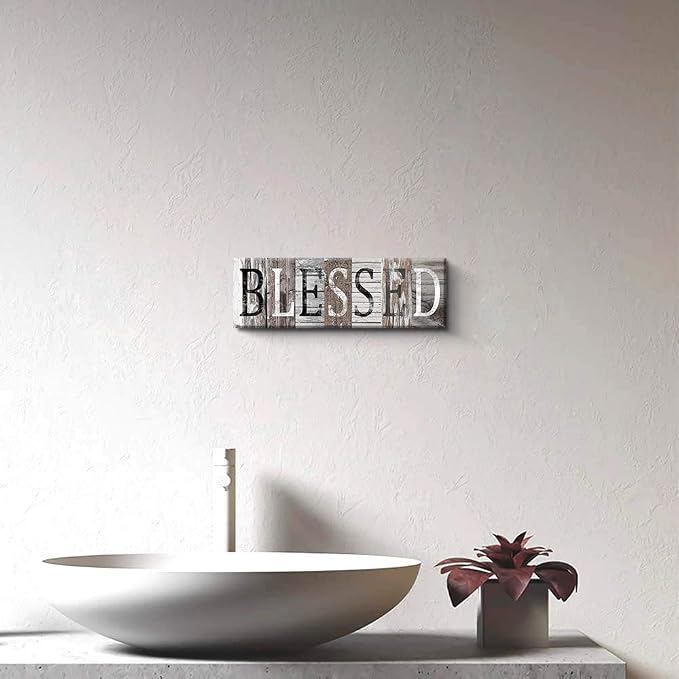 Pinetree Art Blessed Sign Canvas Wall Art Decor Inspirational Motto Canvas Prints (With Solid Wood Inner Frame) (Blessed, 8 x 24 inch) - Image 4