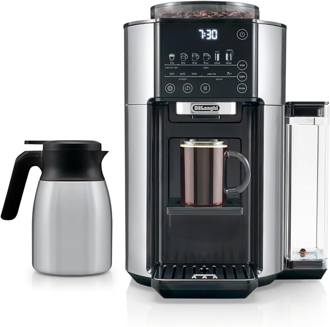 De'Longhi TrueBrew Drip Coffee Maker, Grinder, 8 to 40 oz, Built-In Grinder | #1 Worldwide Espresso Machine Maker, Built-in Grinder, 40 oz Coffee Pot, 5 Brew Styles, 6 Brew Sizes, One-Touch Simplicity by Unknown