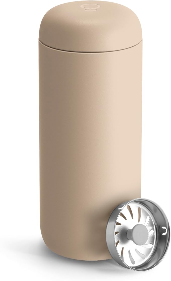 Fellow Carter Move Ceramic Lined Travel Coffee Mug 16 oz - Leak-Proof Lid | No Metallic Taste, Dishwasher Safe, Hot 12Hr Cold 24Hr, Stainless Steel Tumbler, BPA-Free, Fits Cup Holders, Sand Dune by Unknown