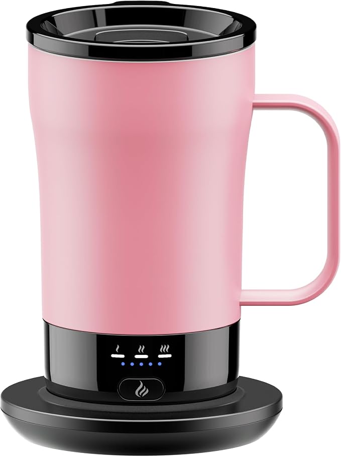 Self-Heating Coffee Mug, 14oz Heated Coffee Mug - Rechargeable Temperature Control Coffee Mug Keep Coffee Hot, Smart Mug Great Gift for Coffee Lovers & Slow Sippers by PUSEE