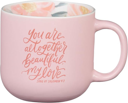 Christian Art Gifts Large CeramicCoffee & Tea Pink Floral Scripture Mug for Women: Altogether Beautiful Encouraging Bible Verse, Microwave/Dishwasher Safe, Wide Mouth, Easy-Hold Sturdy Handle, 14 oz by ChristianArtGifts