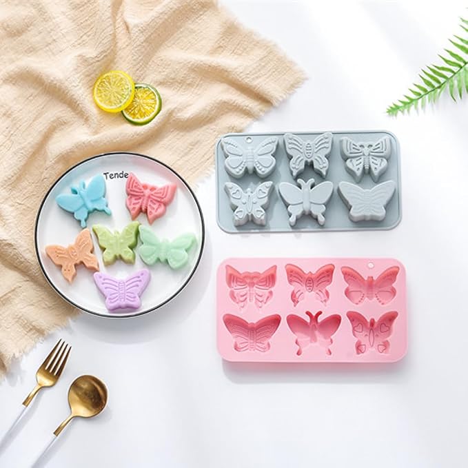 2 PACK 6 Design Butterfly Shaped Silicone Molds, 3D Butterfly Themed Baking Mould Tray DIY Baking Tool for Chocolate Cake Dessert Candy Mousse Pastry Candy Polymer - Image 6