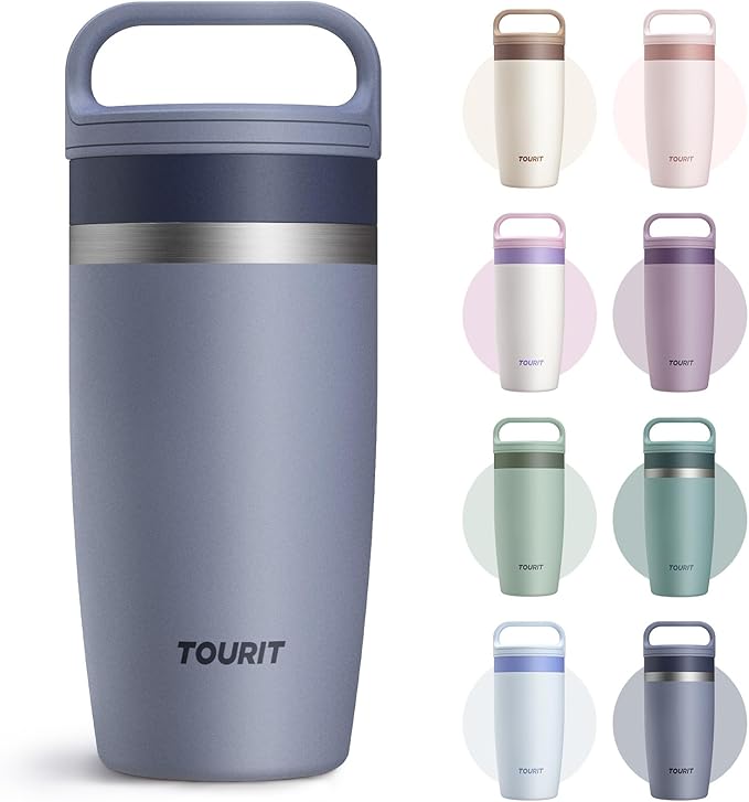 TOURIT Travel Coffee Mug 16 oz,Leakproof 2-Part Drink Lid Tumbler,Navy Blue | Coffee Tumbler Cup, Insulated Stainless Steel Travel Mug, Dishwasher Safe Reusable Water Bottle, BPA-Free Coffee Mug by TOURIT
