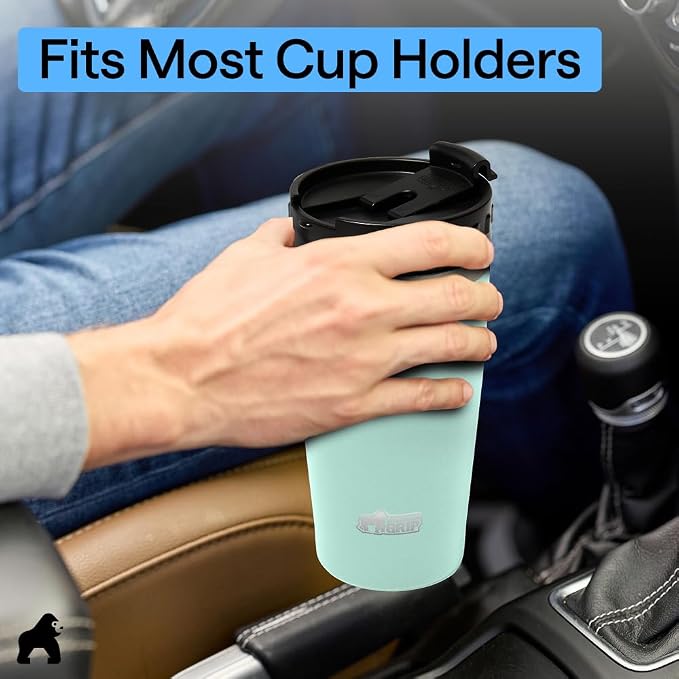 GORILLA GRIP 304 Stainless Steel Double Insulated Travel Coffee Mug, Leakproof Lid with Smooth Sip Top, Prevent Spills, Dent & Rust Resistant Reusable Tumbler Cup, Thermal Mugs for Drinks, 20oz, Mint - Image 9