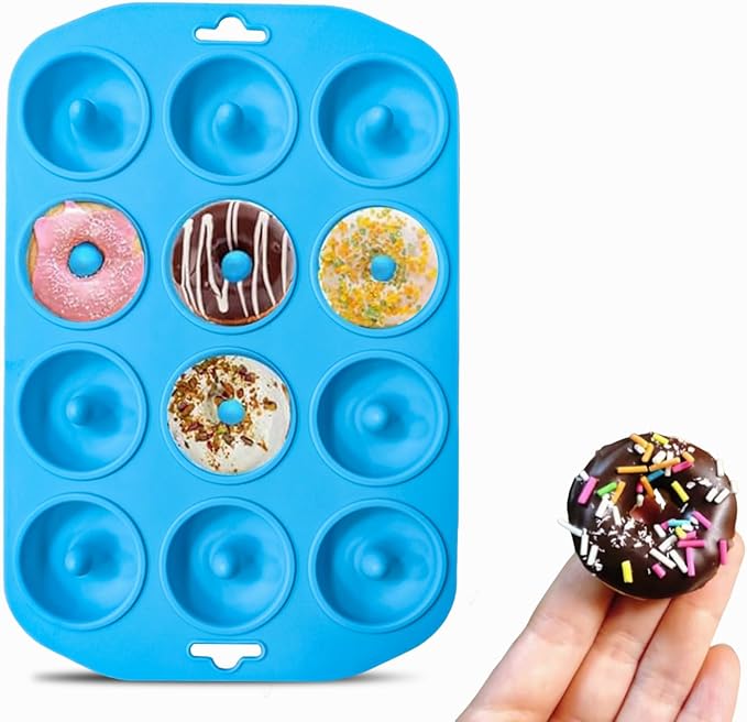 Silicone Donut Pan, Bite Size Silicone Donut Molds for baking, Mini Donut Mold Heat Resistant, Mini Baking Mold for baking delicious donuts, Non-stick Bottom, Easy to Clean