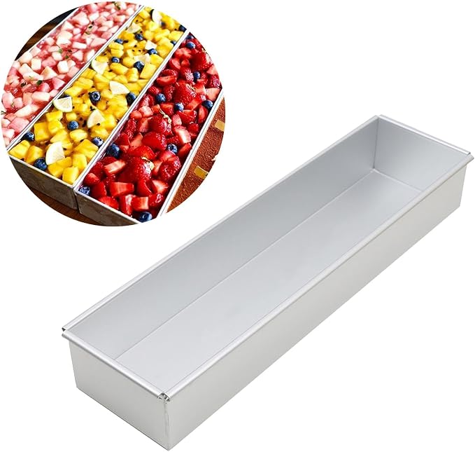 Aluminum Cheesecake Pan,Rectangular Cake Pan,Brownie Cake Baking Maker,Nonstick Tiramisu Pan Cake Baking Tray,Cake Pastry Cutter for Tiramisu Cheesecake Mousse Dessert, fixed frame - Image 4