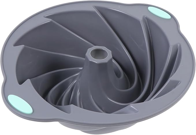 MAGICLULU 1pc Silicone Cake Mold Food-grade Silicone Spiral Design for Chiffon Cakes Light Grey Easy to Use for Home Baking Parties by MAGICLULU