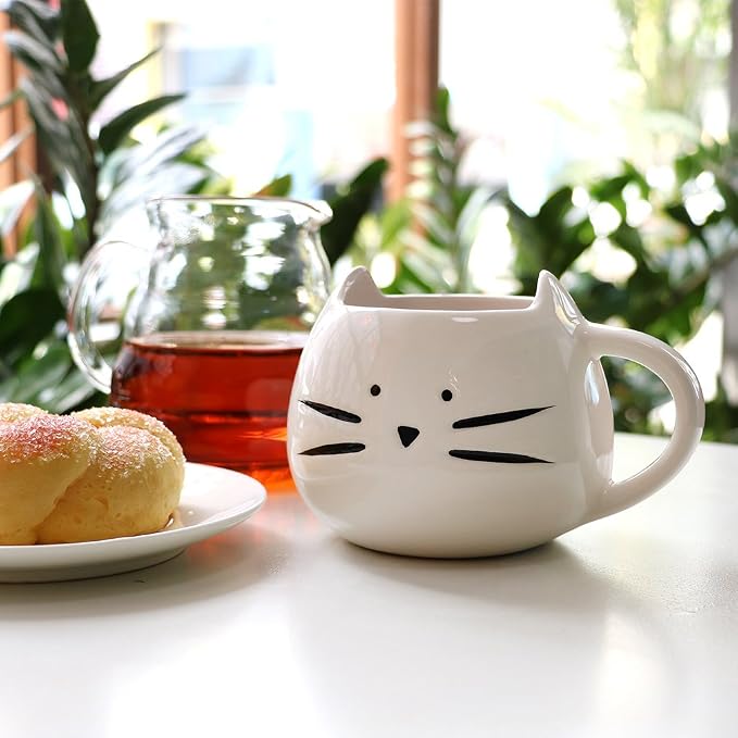 Koolkatkoo Cat Coffee Mug for Women Girls Cute Ceramic Meow Mugs for Cat Lover Tea Cup 12 oz White - Image 4