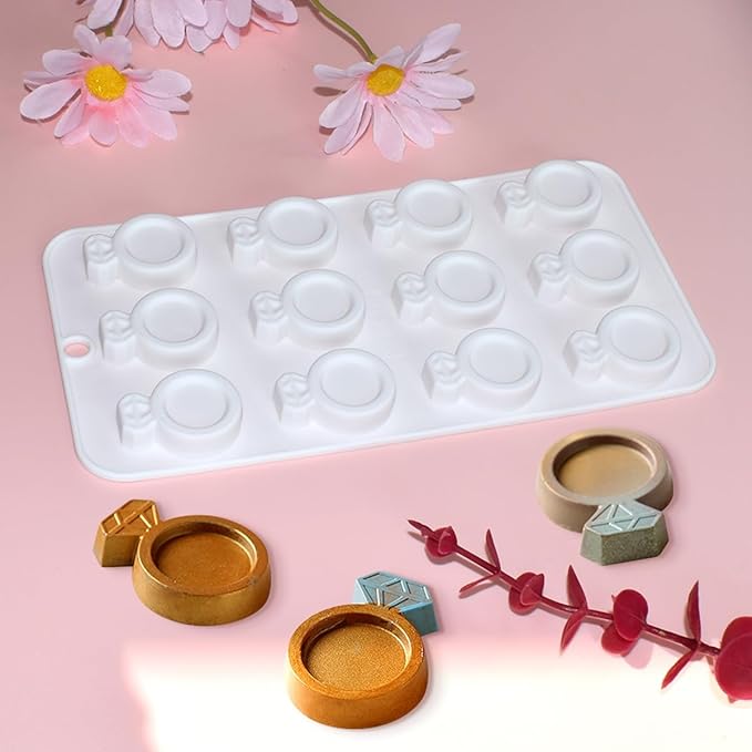 mostsom 3D Ring Shape Silicone Dessert Molds, Cake Molds for Baking, Mini Granola Bar, Chocolate Truffles, Whiskey Ice Cube Tray, Fondant Mould, Candy & Gummy Jelly Mold (C_ Ring)
