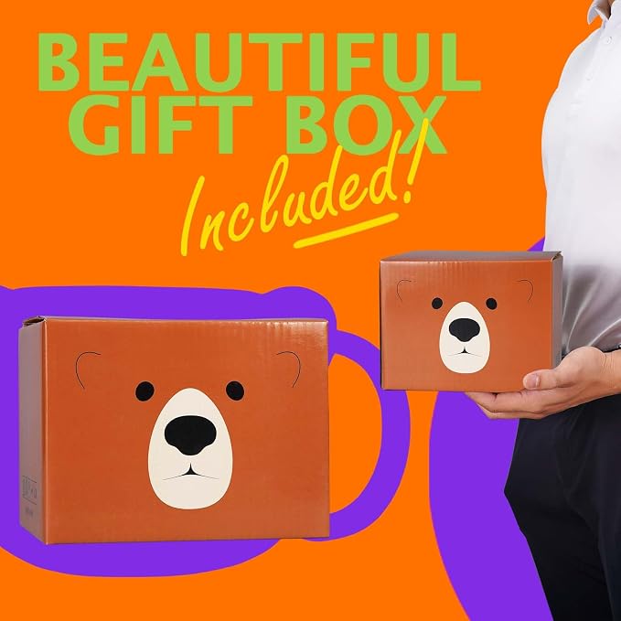 Bear Mug 14 oz Ceramic Coffee Mug 3D Porcelain Tea Cup for Women & Men - Kawaii Bear Gifts for Christmas, Housewarming, Birthday - Brown - Image 7