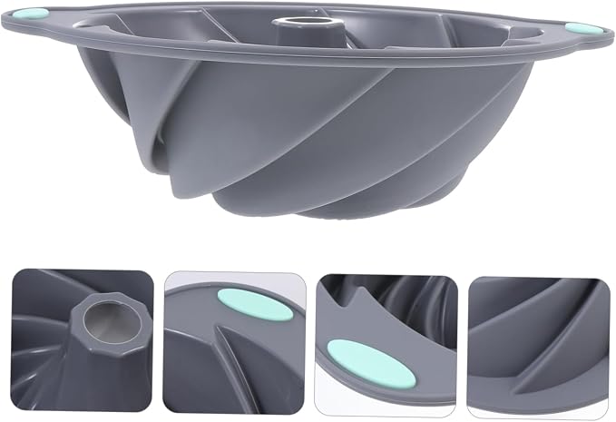 Ciieeo 1pc Non-stick Silicone Chiffon Cake Mold Light Grey Baking Tool for Dishwasher Safe and Reusable for Beginners and Professionals - Image 7