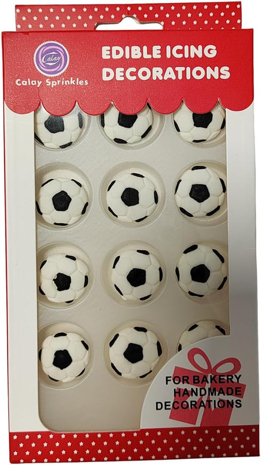 Edible Football Cake Decorations, Edible Soccer Cupcake Toppers, DIY Cake Toppers Icing Frosting Cookie Decorating Birthday Halloween Christmas Supplies by Homankit