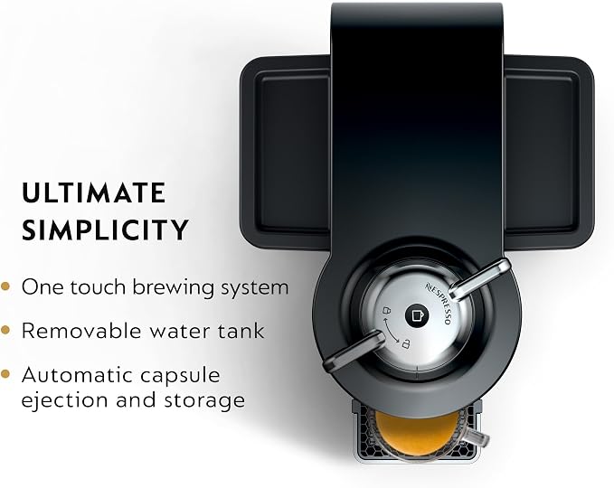 Nespresso Vertuo Coffee and Espresso Machine by De'Longhi, Piano Black | Piano black coffee machine that brews 4 cup sizes with Centrifusion extraction for barista grade coffee and espresso at home. - Image 2