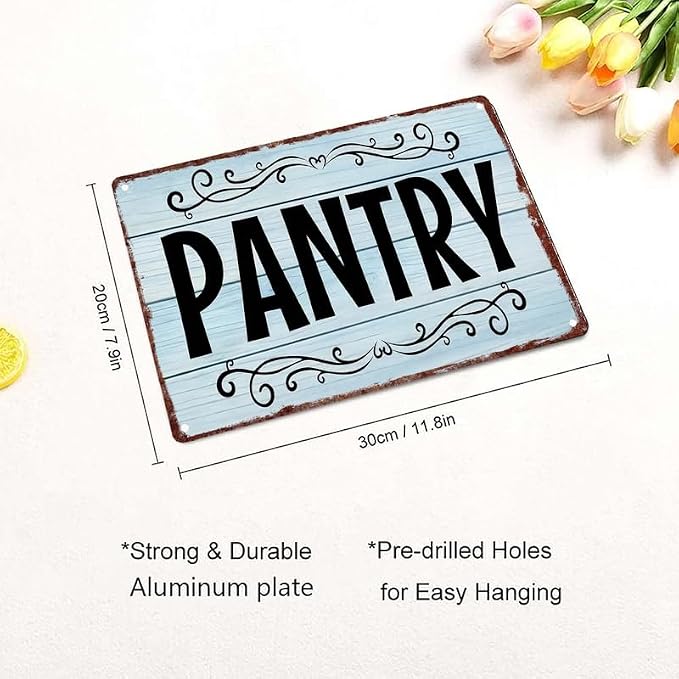 Vintage, Pantry Metal Sign, Aluminum, 12x8 Inch | Aluminum Material, Rust Resistant, UV Printed, For Home, Kitchen, Pantry, Wall Decoration - Image 2
