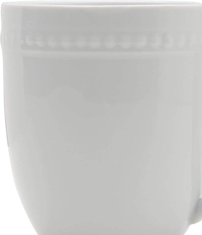Everyday White Beaded Set of 4 Mugs, 14 ounce - Image 3