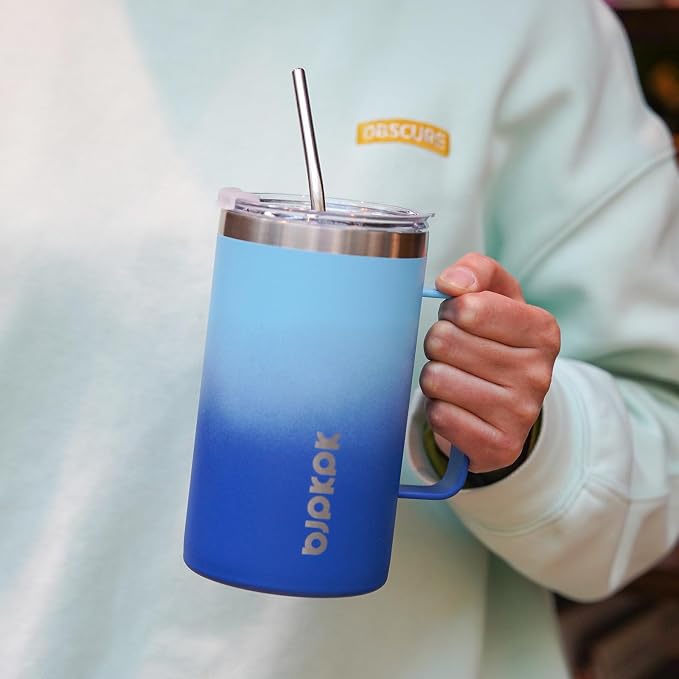 BJPKPK 25oz Insulated Coffee Mug with Handle, Stainless Steel Travel Mug | Keeps Drinks Hot & Cold, Double Wall Vacuum, 2 Lids Included, BPA-Free Coffee Tumbler for Home, Office & Travel - Image 6