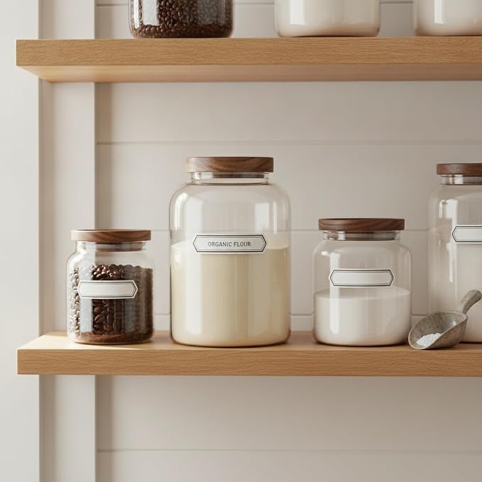 Store Dry Pantry Staples in This Borosilicate Glass Jar with Acacia Wood Lid - Image 2