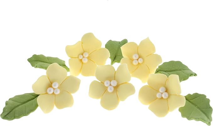 Global Sugar Art 24-Count Mini Yellow Edible Flowers Cake Decorations | Mini yellow edible flowers, mini edible flowers cake decorations, yellow edible flowers, edible blossoms, gum paste flowers by GlobalSugarArt