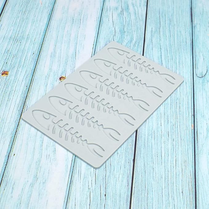 Lobster Shape Lace Silicone Mold Chocolate Candy 3D Hollow Fishbone Candy Mold Food Cooking Meals Decorations Fondant Mold Polymer Clay Molds (B_6.4x4.36x0.12inch)