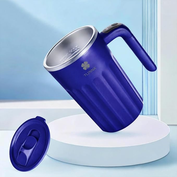 Self Stirring Mug,Self Stirring Coffee Mug,Suitable for Coffee, Milk, Cocoa and Other Beverages,Insulated bottle (Blue, 12 Ounces) - Image 4