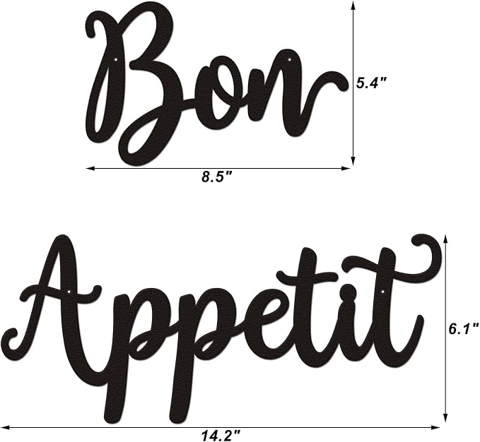 Bon Appetit Wall Décor Bon Appetit Metal Wall Sign Farmhouse Kitchen Wall Art Dining Room Cooking Hanging Signs Housewarming Gift - Image 3