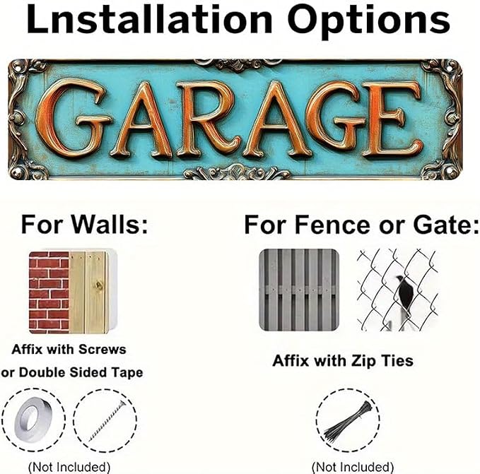 Bar Sign Bar Gifts Vintage Metal Wall Decor Sign"GARAGE" Street Sign Funny Man Cave Decor Accessories for Home, Bar, Bathroom, Bedroom Unique Retro Tin Signs for Outdoor 4 X 16 inches - Image 5