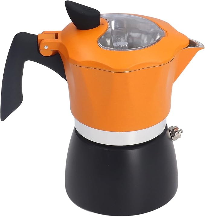 Semme Italian Aluminum Stove Coffee Maker 150ML Portable Maker for Travel Home and Office Octagonal Design for Even Heat Distribution - Image 8