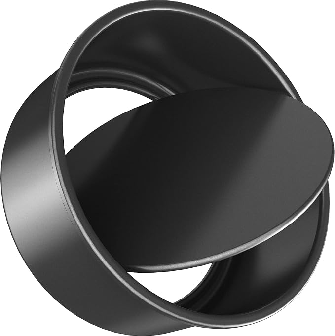 CHEFMADE Round Cake Pan, 8-Inch Chiffon Pan with Removable Loose Bottom | Non-stick carbon steel round baking pan, oven & Instant Pot. Ideal for chiffon, angel food, and sponge cakes (Black) by CHEFMADE
