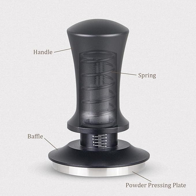 51mm Calibrated Spring-Loaded Espresso Tamper – 30lb Palm Tamper with Flat Stainless Steel Base – Precision Portafilter Tool for Home Espresso Machines