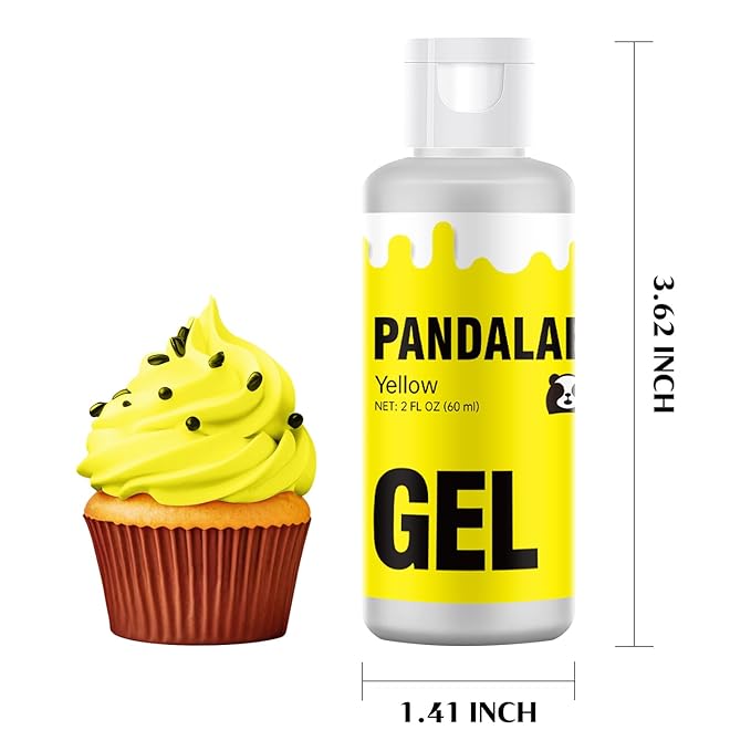 Yellow Gel Food Coloring - Pandalab 2 Ounce High Concentrated Food Dye for Baking, Cake, Cookie, Fondant, Icing, Easter Egg, Macaron, DIY Slime (60ml)