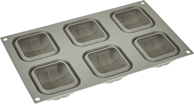 Silikomart Mini Eleganza (Elegant) Silicone Mold, Flexible Tray with 3D Technology Creates 6 Detailed Desserts with a Tufted Design, Oven, Microwave, Freezer and Dishwasher Safe, Made in Italy by Silikomart