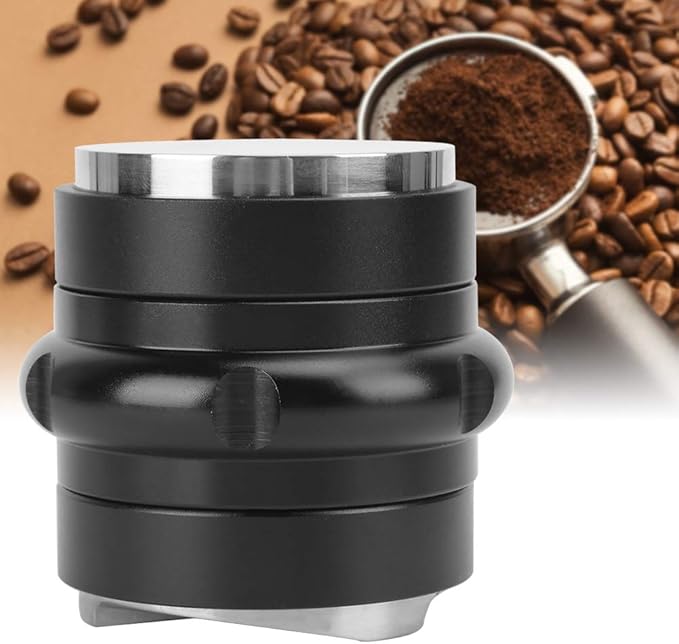 Coffee Tamper, Stainless Steel Adjustable Handle, Flat Base and 3 Angled Slopes, suitable for Home and Office Espresso Lovers