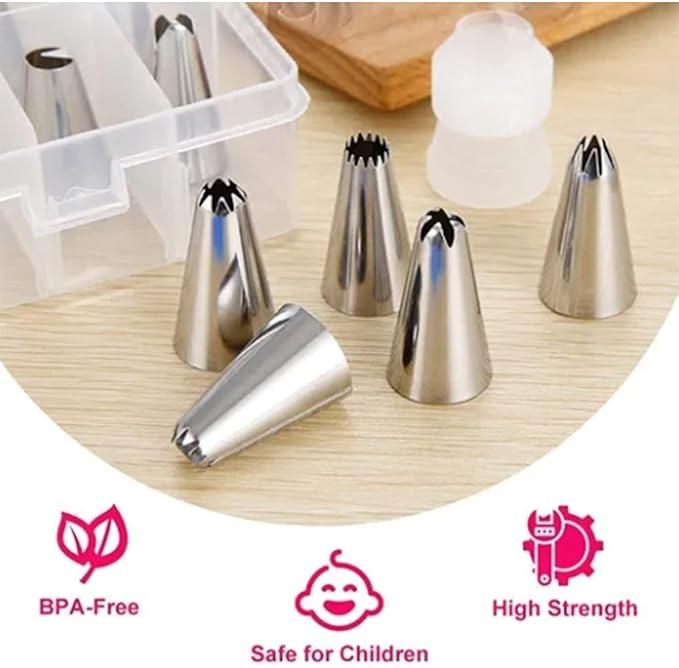 83 Pieces Icing Tips Set,Stainless Steel Baking Tips,Cake Decorating Supplies Kit with Numbered Nozzle Pastry Bags Frosting Piping Kit for Professional Cake Decorating