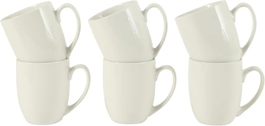Gibson Home Great Essentials 16 Ounce Porcelain Coffee Mugs - Set of 6 - Cups for Latte, Hot Tea, Cappuccino, Mocha, Espresso, Cocoa by GibsonHomewares