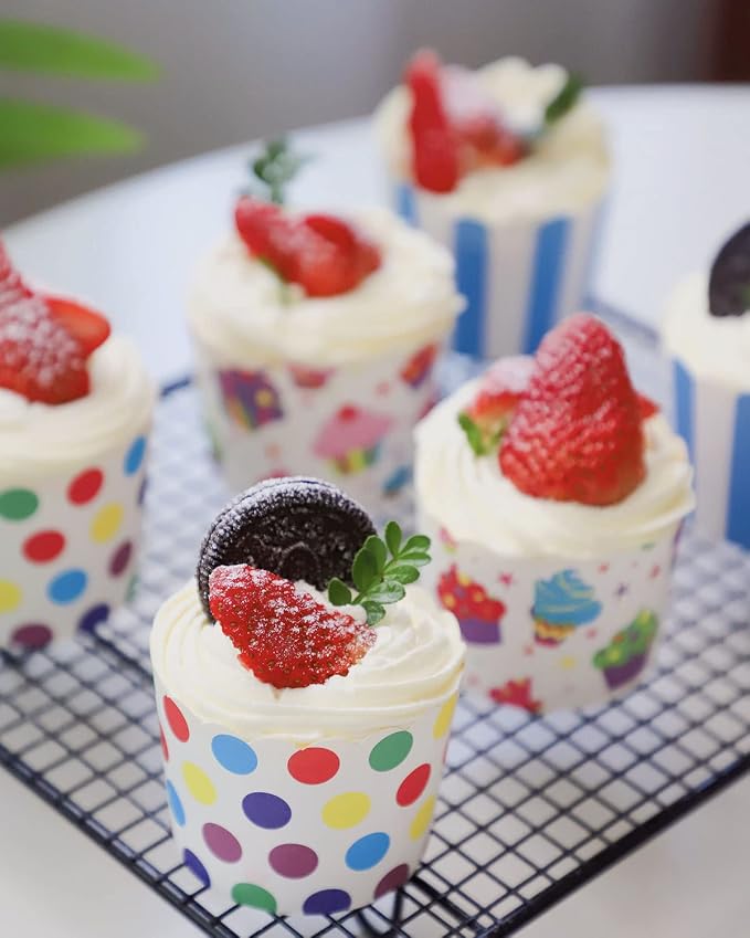 100-Pack Disposable Wrappers Large Paper Cake Baking Cup Cupcake Muffin Cases Birthday Party Decoration - Image 8