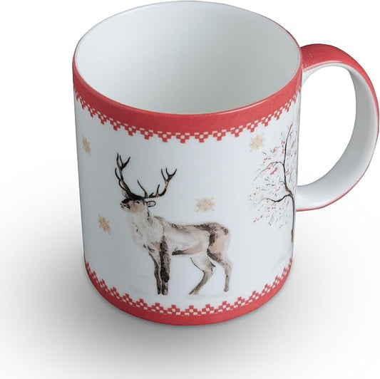 Maison d' Hermine Coffee Mug with Handles Tea Cups (12 Ounce, Pack of 1) | Fine Bone China Coffee Mugs for Hot Beverages Cappuccino Latte Home Restaurant Spring Summer -Rural Christmas - Gotaland by MaisondHermine