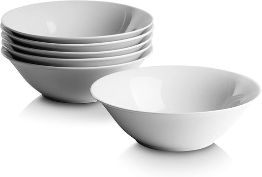 10 Strawberry Street Simply White 7" Round Cereal Bowl, Set of 6 by 10StrawberryStreet