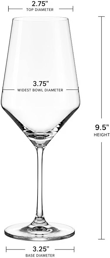 Wine Glasses Set of 4, 17 Ounce Hand Blown Crystal Stemmed Wine Glasses for Red and White Wine, Dishwasher Safe Glassware - Image 4