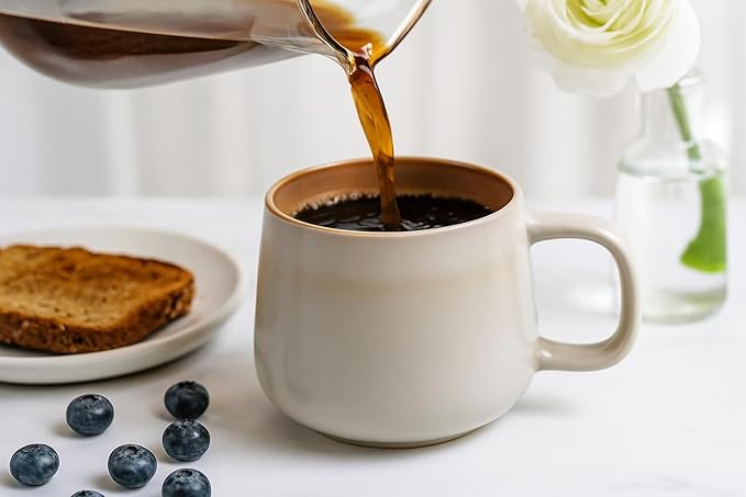 Ava Nord Stoneware Ceramic Coffee Mugs Set of 4-12 oz - Sage Ash | Lead-Free, Non-Toxic, Freezer - Microwave & Dishwasher Safe, Comfortable Handle, Aesthetic Nordic Design for Tea, Latte - Image 9