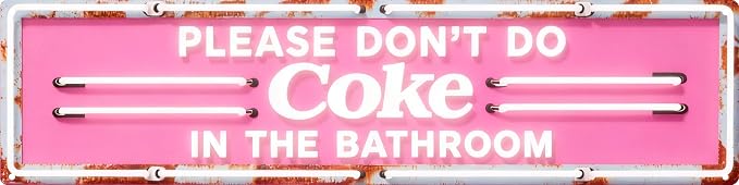 Please Don't Do Coke Metal Sign 4x16in Humorous Bathroom Plaque for Bar Restroom Wall Decor by LMDDFZS